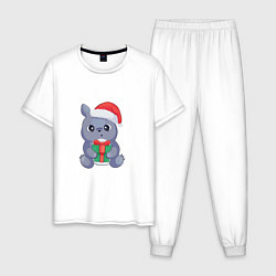 Пижама хлопковая мужская Малыш Тоторо, цвет: белый