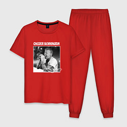 Пижама хлопковая мужская Chester Bennington autograph, цвет: красный