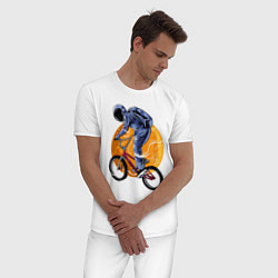Пижама хлопковая мужская Space rider, цвет: белый — фото 2