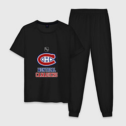 Пижама хлопковая мужская Монреаль Канадиенс - НХЛ, цвет: черный