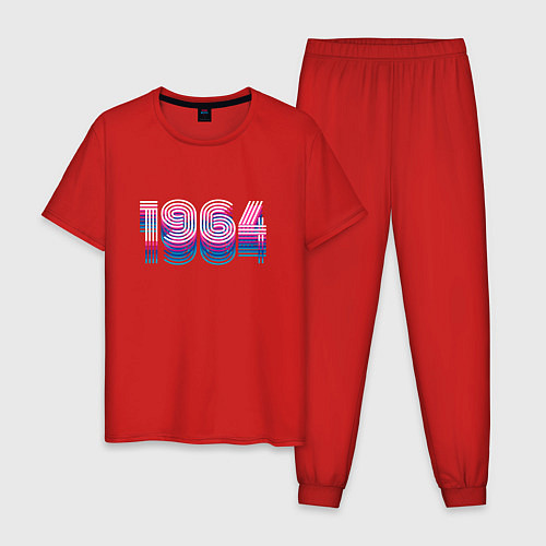 Мужская пижама 1964 год ретро неон / Красный – фото 1