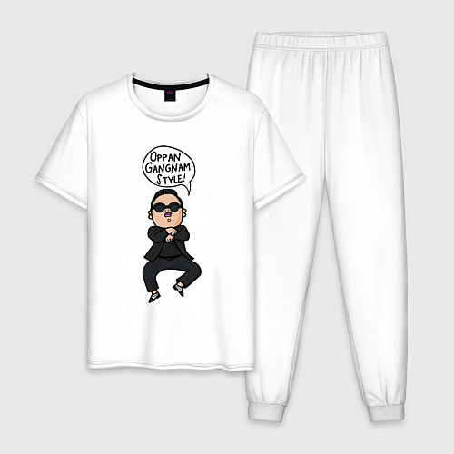 Мужская пижама PSY - Gangnam style / Белый – фото 1