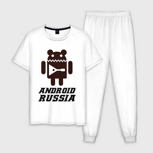 Мужская пижама Андроид россия / Белый – фото 1