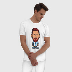 Пижама хлопковая мужская Little Messi, цвет: белый — фото 2