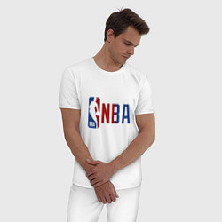 Пижама хлопковая мужская NBA - big logo, цвет: белый — фото 2
