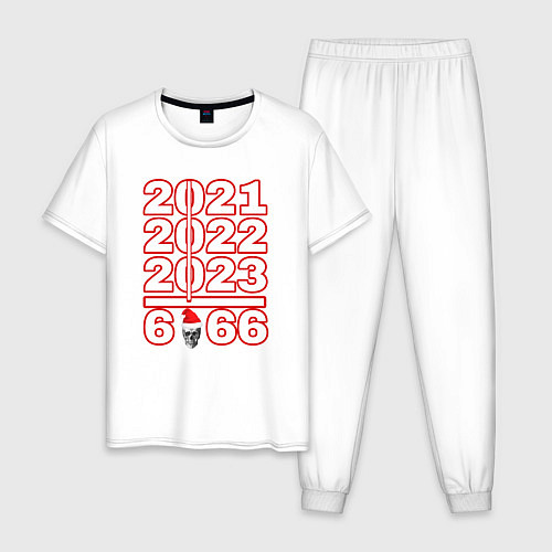 Мужская пижама 2021, 2022 и 2023 года / Белый – фото 1
