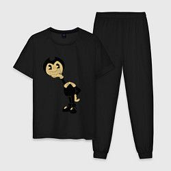 Пижама хлопковая мужская Бенди - фокус, цвет: черный