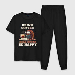 Мужская пижама Drink Coffee, Read Books, Be Happy