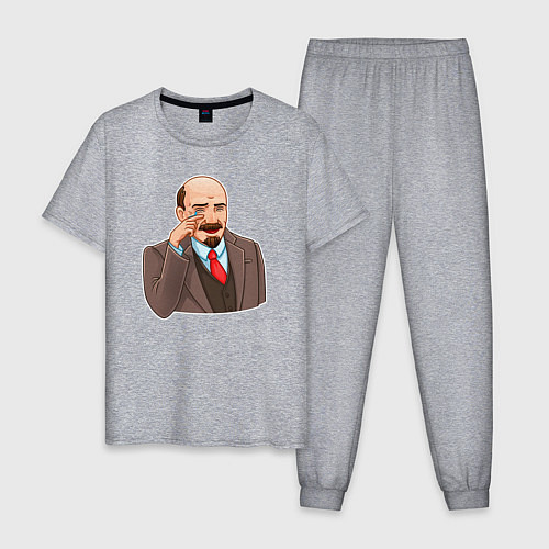 Мужская пижама Ленин смеётся / Меланж – фото 1