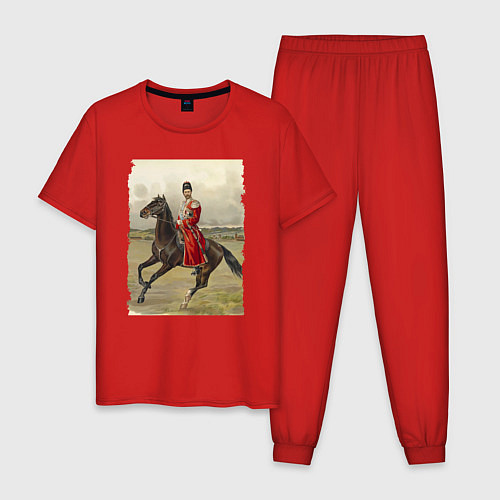 Мужская пижама Николай II на коне / Красный – фото 1