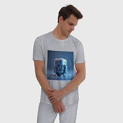 Пижама хлопковая мужская Ледоробот, цвет: меланж — фото 2