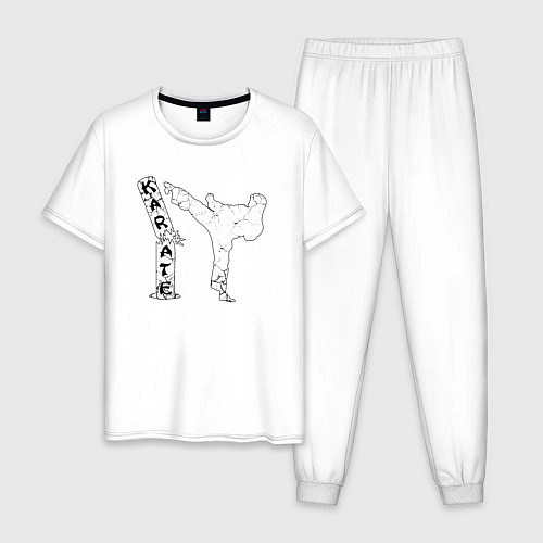 Мужская пижама Каратэ арт / Белый – фото 1