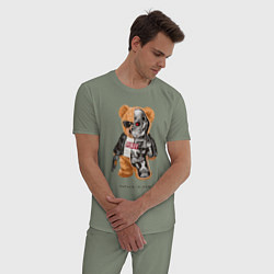 Пижама хлопковая мужская Future is now, цвет: авокадо — фото 2