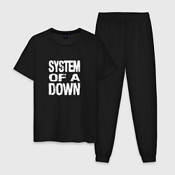 Пижама хлопковая мужская System of a Down Toxicity текст, цвет: черный