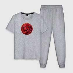 Мужская пижама Любовь на День Святого Валентина, узор