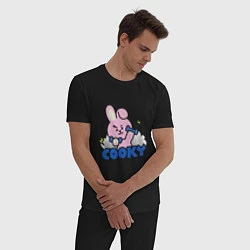 Пижама хлопковая мужская Cooky BT21 Jungkook, цвет: черный — фото 2