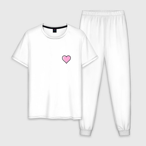 Мужская пижама Влюбленное сердце - мини / Белый – фото 1