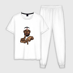 Пижама хлопковая мужская Lakers Lebron, цвет: белый