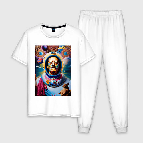 Мужская пижама Космонавт Сальвадор Дали / Белый – фото 1