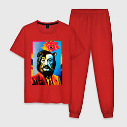 Пижама хлопковая мужская Salvador Dali: Self Portrait, цвет: красный
