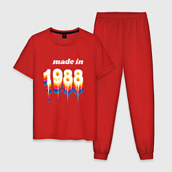 Пижама хлопковая мужская Made in 1988 liquid art, цвет: красный