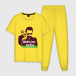 Пижама хлопковая мужская DM portrait цвета желтый — фото 1