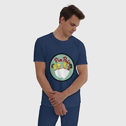 Пижама хлопковая мужская Simpsons bowling, цвет: тёмно-синий — фото 2