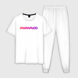 Пижама хлопковая мужская Mamamoo gradient logo, цвет: белый