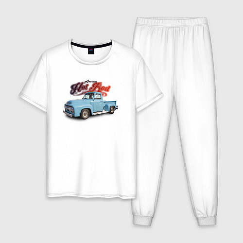 Мужская пижама Хот род Ford F-100 / Белый – фото 1