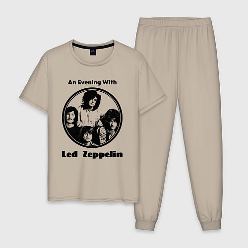 Мужская пижама Led Zeppelin retro / Миндальный – фото 1