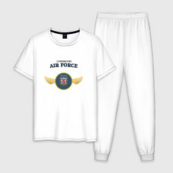 Пижама хлопковая мужская Военно воздушные силы княжества Люксембург, цвет: белый