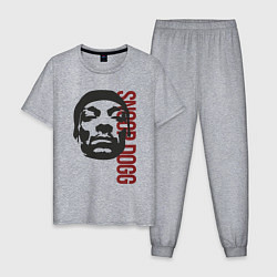 Пижама хлопковая мужская Репер Snoop Dogg, цвет: меланж
