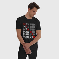 Пижама хлопковая мужская ФК Манчестер Юнайтед, цвет: черный — фото 2