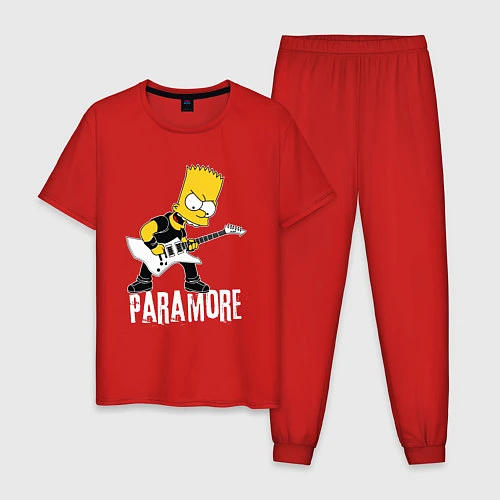 Мужская пижама Paramore Барт Симпсон рокер / Красный – фото 1