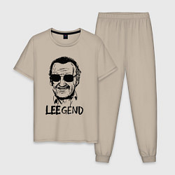 Пижама хлопковая мужская Leegend, цвет: миндальный