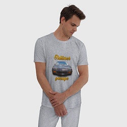 Пижама хлопковая мужская Ретро маслкар Chevrolet Camaro, цвет: меланж — фото 2