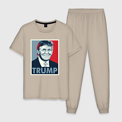 Пижама хлопковая мужская Trump, цвет: миндальный