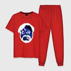 Пижама хлопковая мужская Космический Миядзаки, цвет: красный