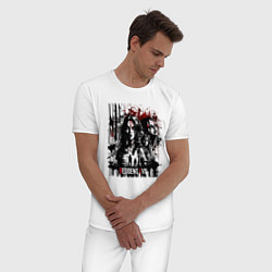 Пижама хлопковая мужская Дизайн Resident Evil, цвет: белый — фото 2