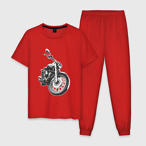 Мужская пижама Мотоцикл Yamaha / Красный – фото 1