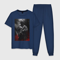 Пижама хлопковая мужская Универсальный солдат, цвет: тёмно-синий