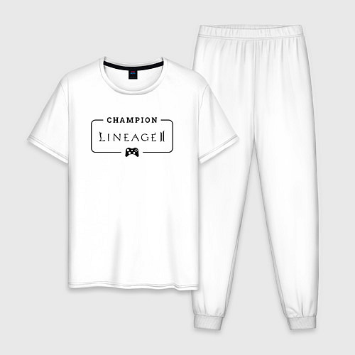 Мужская пижама Lineage 2 gaming champion: рамка с лого и джойстик / Белый – фото 1
