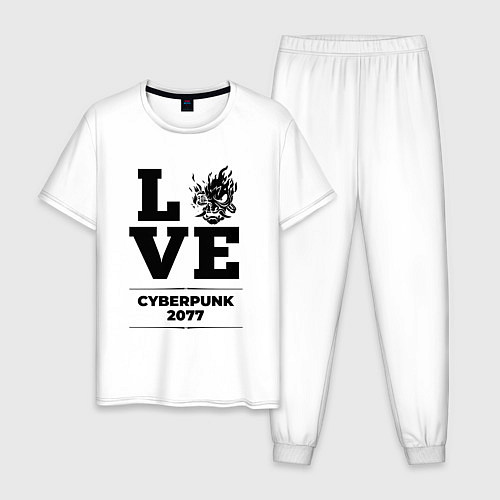 Мужская пижама Cyberpunk 2077 love classic / Белый – фото 1