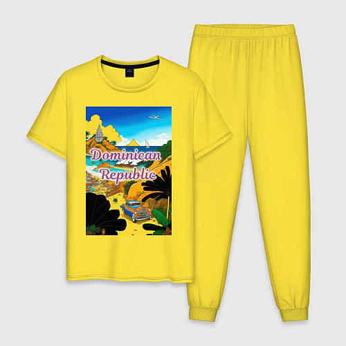 Мужская пижама Доминиканская Республика / Желтый – фото 1