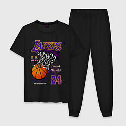 Пижама хлопковая мужская LA Lakers Kobe, цвет: черный