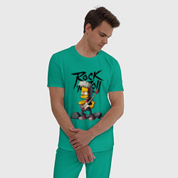 Пижама хлопковая мужская Simpsons Rock, цвет: зеленый — фото 2