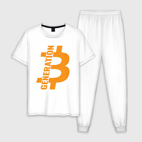 Мужская пижама Поколение биткоин / Белый – фото 1