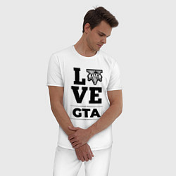 Пижама хлопковая мужская GTA love classic, цвет: белый — фото 2