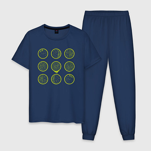 Мужская пижама Лаймовый цикл / Тёмно-синий – фото 1