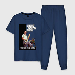 Пижама хлопковая мужская GTA Trevor Philips, цвет: тёмно-синий
